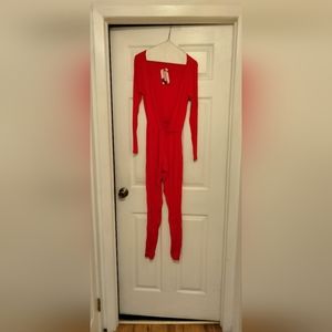 Red women's jumpsuit